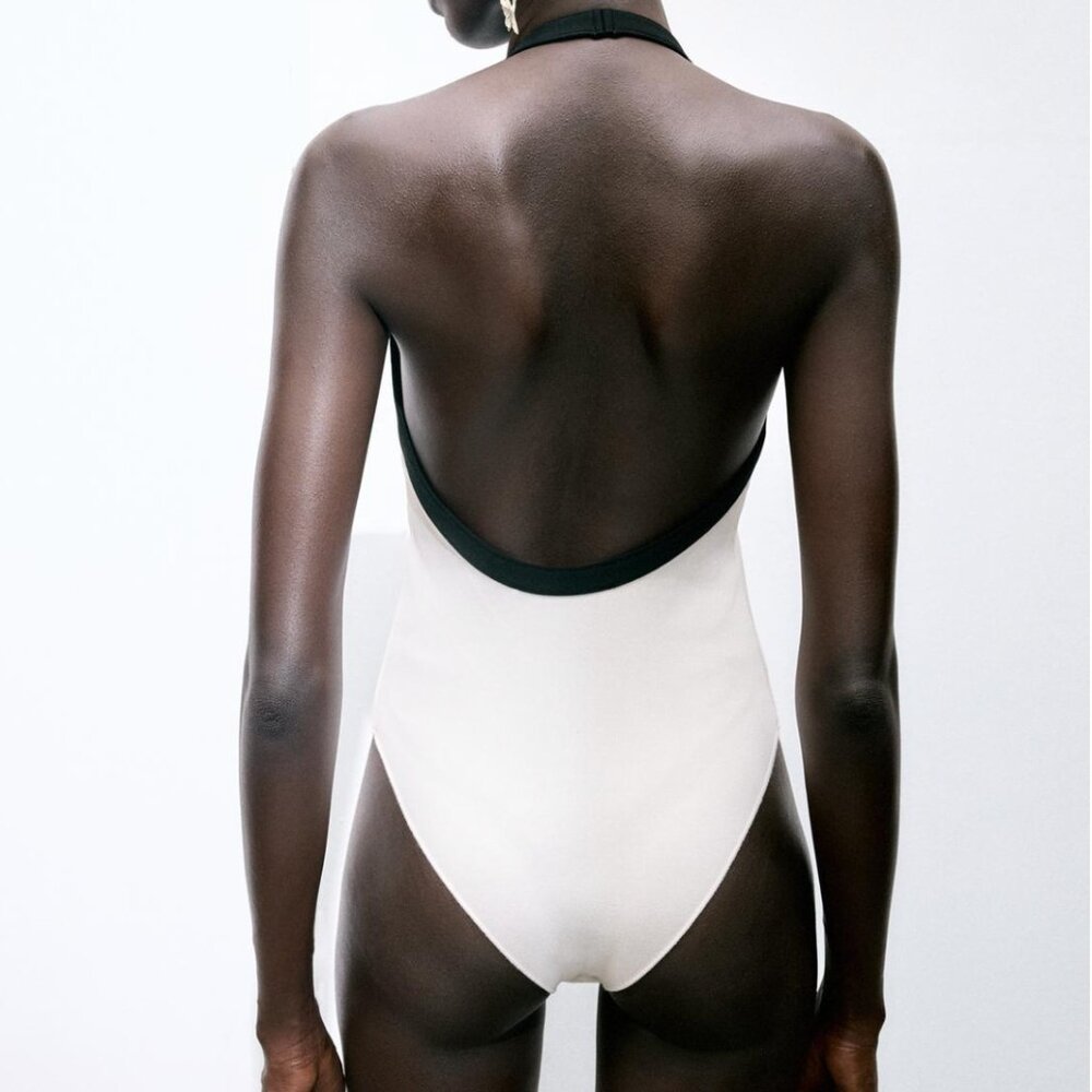 ZARA Stretch Contrast Bodysuit – Sculpt Fabric – Size M - Picture 4 of 13